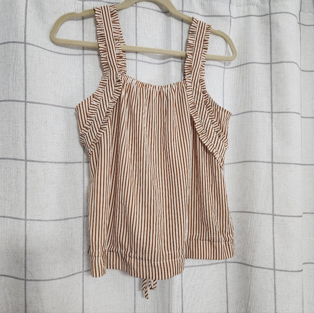Hem and Thread Striped Ruffled Tank Top - Picture 5 of 6